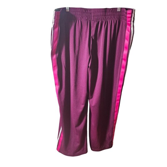 Danskin Now XXL Womens Athletic Pants Purple W/ Pink White Side Stripes 100% Pol - Picture 3 of 6